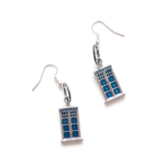 artistposhista Jewelry - Doctor Who TARDIS Mod Fishhook Earrings